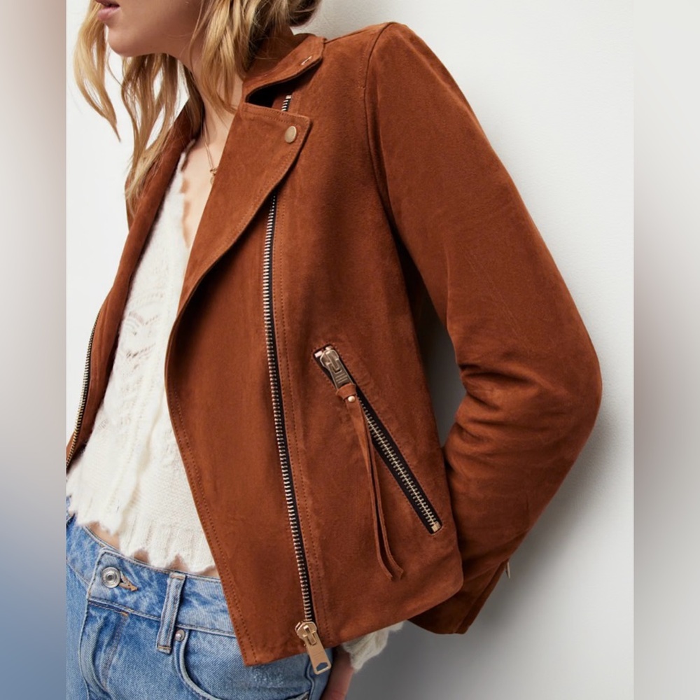 AllSaints Suede Biker Jacket - US Size 2